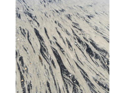 Photo of rippled sand showing both dark and light patches